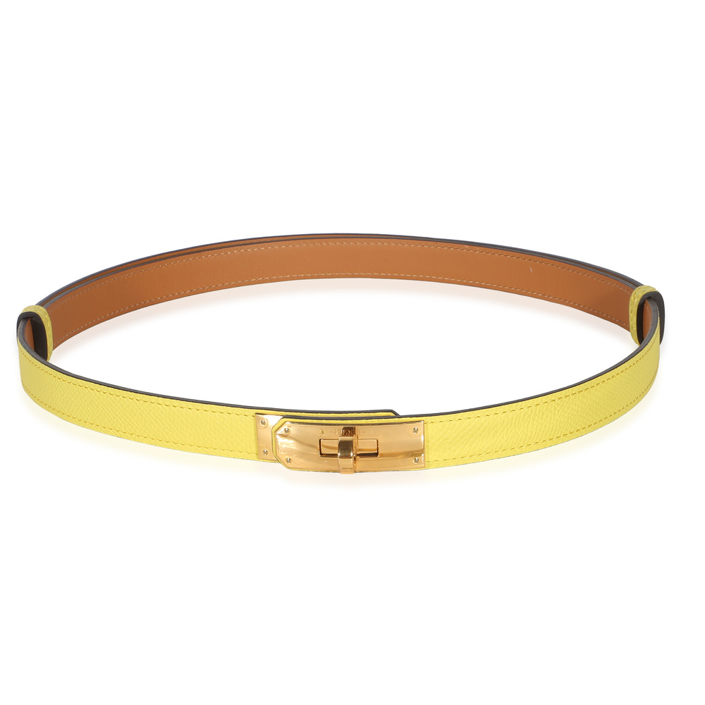 Hermès Jaune Citron Epsom Kelly 18 Belt GHW